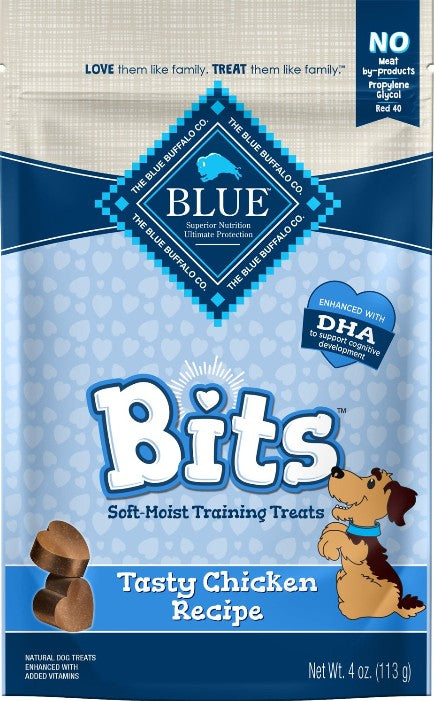 4 oz Blue Buffalo Blue Bits Training Treats Tasty Chicken