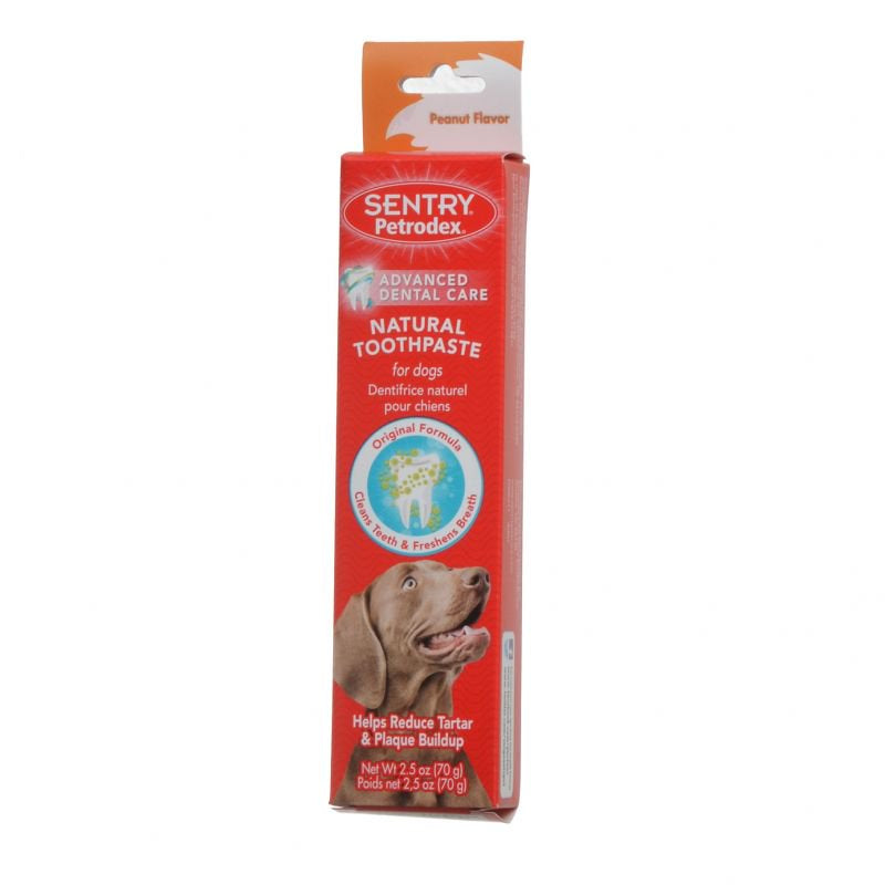 2.5 oz Sentry Petrodex Natural Toothpaste for Dogs Peanut Flavor