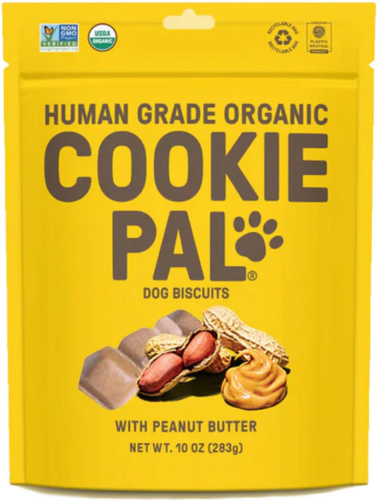 10 oz Cookie Pal Organic Dog Biscuits with Peanut Butter