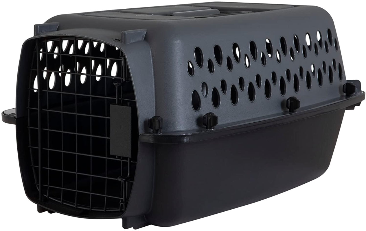 Small - 1 count Aspen Pet Fashion Pet Porter Kennel Dark Gray and Black