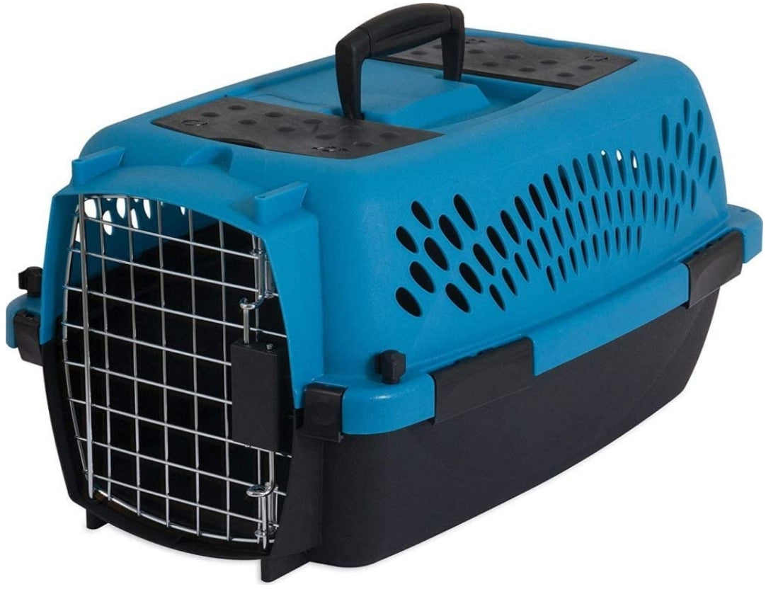 Small - 1 count Aspen Pet Fashion Pet Porter Kennel Breeze Blue and Black