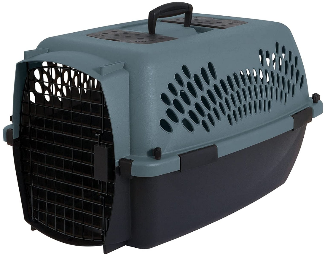 Medium - 1 count Aspen Pet Porter Heavy-Duty Pet Carrier Storm Gray and Black