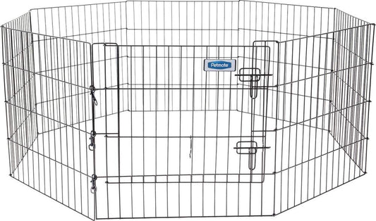 24" tall - 1 count Petmate Exercise Pen Single Door with Snap Hook Design and Ground Stakes for Dogs Black