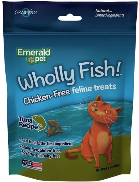 3 oz Emerald Pet Wholly Fish! Cat Treats Tuna Recipe