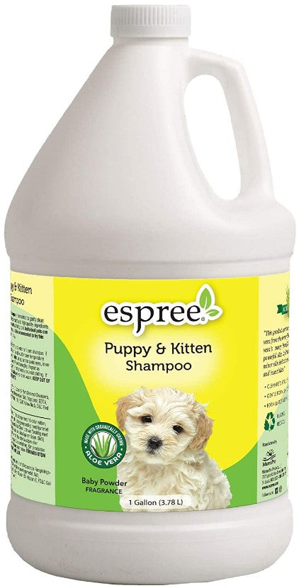 1 gallon Espree Puppy and Kitten Shampoo with Organic Aloe Vera Baby Powder Fragrance