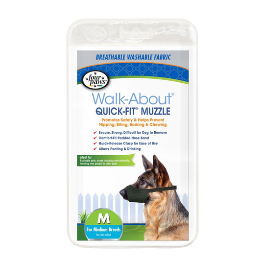 Medium - 1 count Four Paws Walk About Quick Fit Muzzle for Dogs