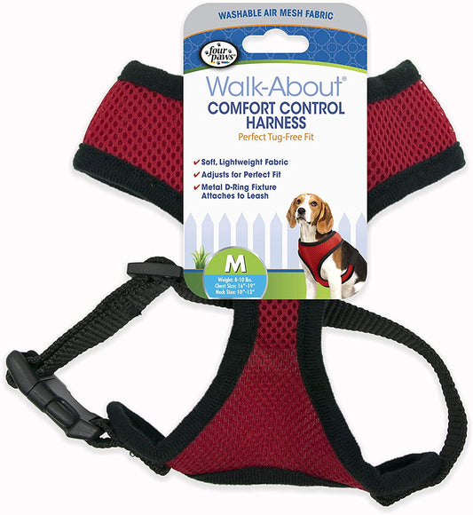 Medium - 1 count Four Paws Comfort Control Harness Red