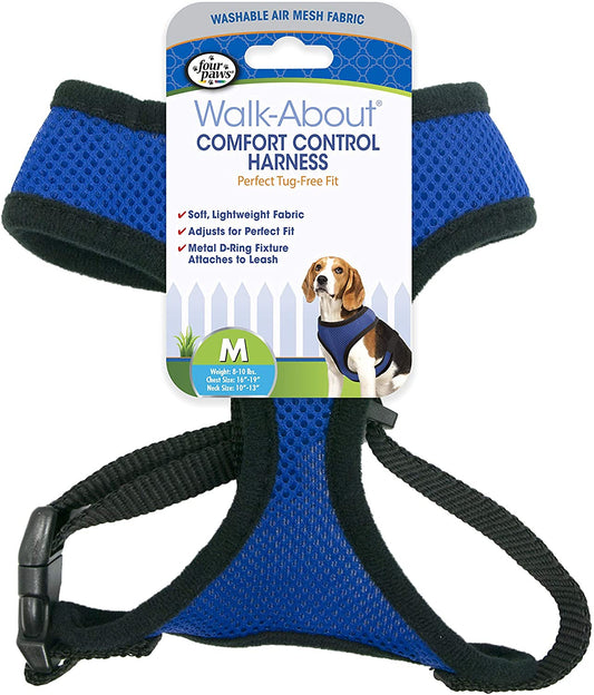 Medium - 1 count Four Paws Comfort Control Harness Blue