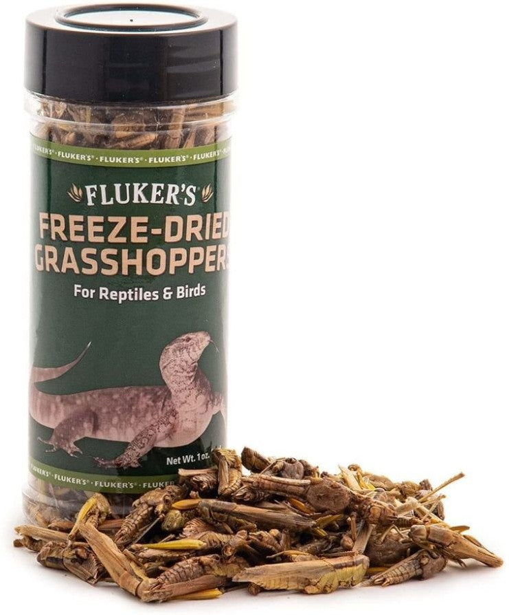 1 oz Flukers Freeze-Dried Grasshoppers for Reptiles and Birds