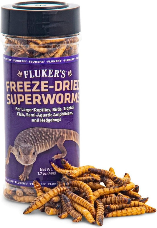 1.7 oz Flukers Freeze Dried Superworms for Reptiles