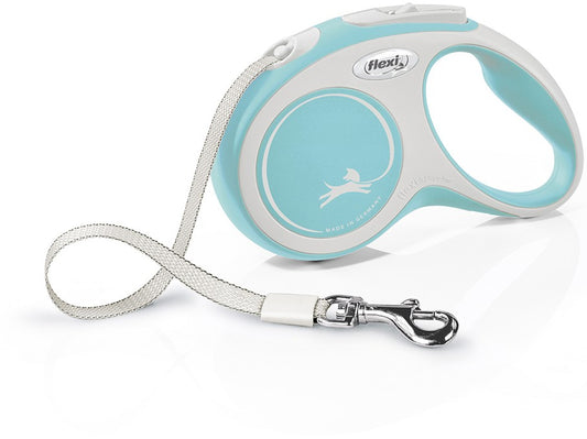 Small - 16' long Flexi New Comfort Retractable Tape Leash Blue