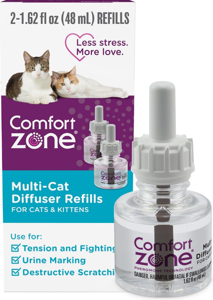 2 count Comfort Zone Multi-Cat Diffuser Refills For Cats and Kittens