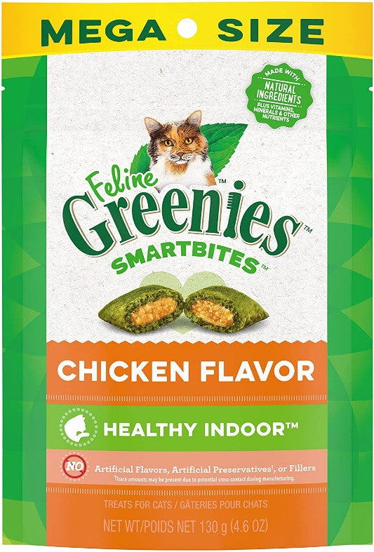 4.6 oz Greenies SmartBites Healthy Indoor Cat Treats Chicken Flavor