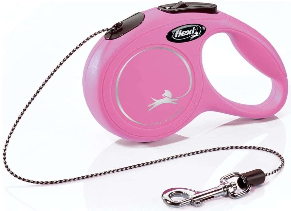 X-Small - 10' long Flexi New Classic Retractable Cord Leash Pink