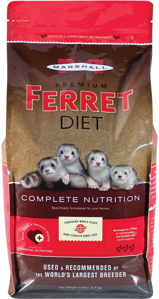 6 lb Marshall Premium Ferret Diet Complete Nutrition for Your Ferret