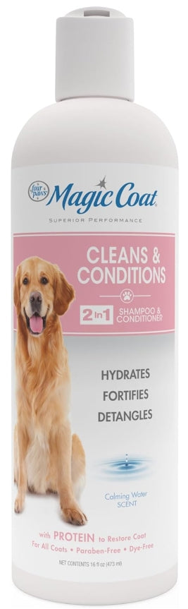 16 oz Four Paws Magic Coat 2 in 1 Dog Shampoo and Conditioner