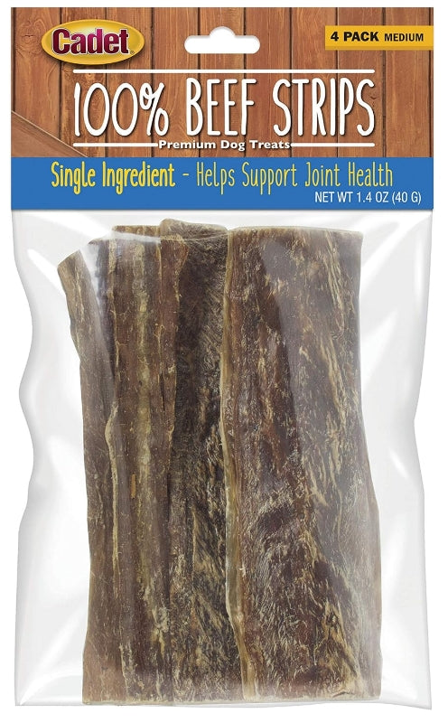 4 count Cadet Single Ingredient Real Beef Strips for Dogs