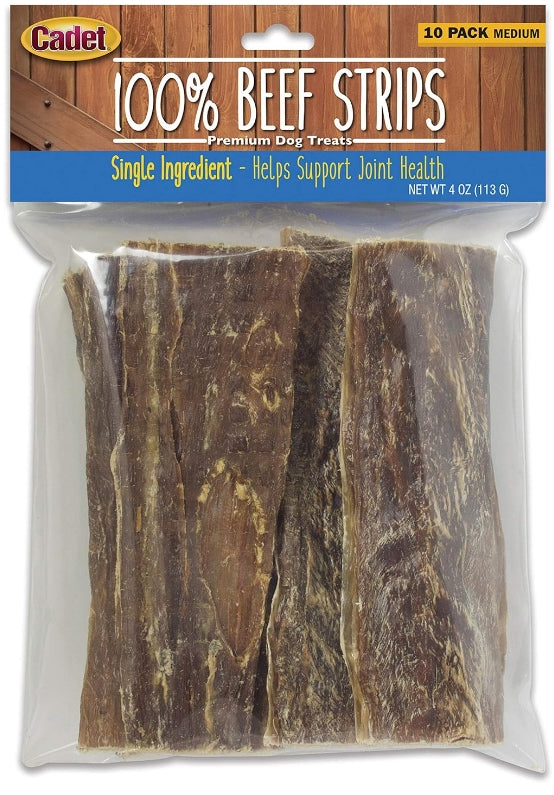 10 count Cadet Single Ingredient Real Beef Strips for Dogs