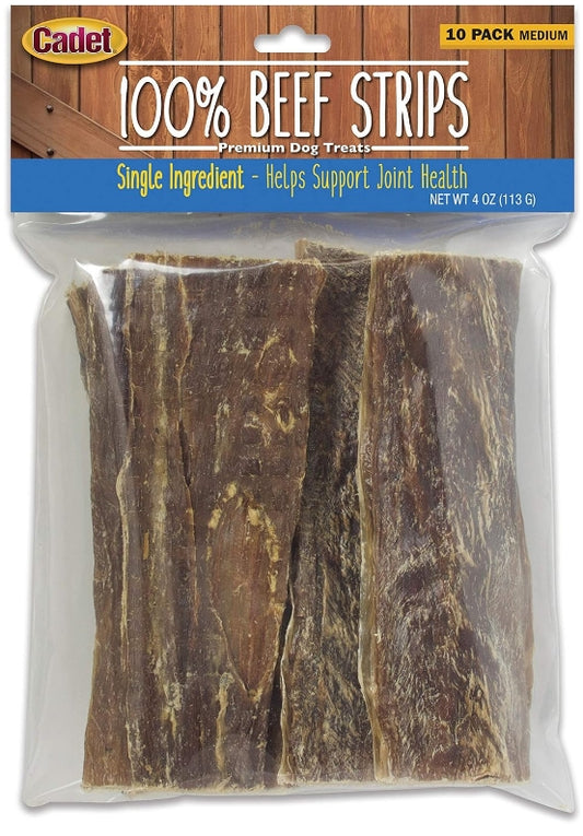 10 count Cadet Single Ingredient Real Beef Strips for Dogs