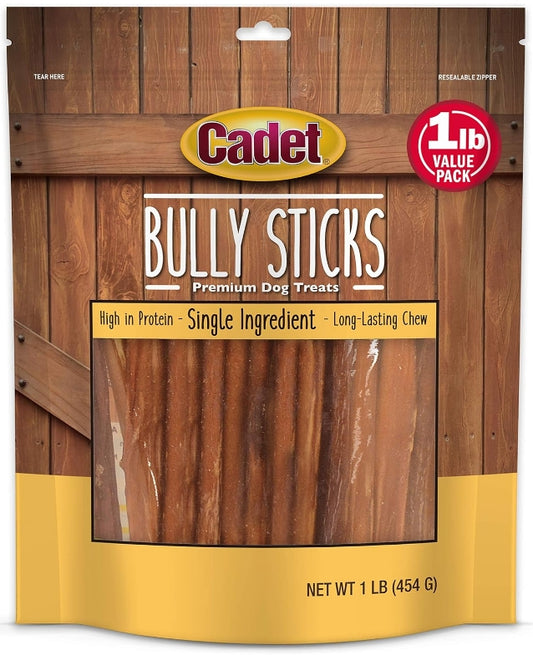 1 lb Cadet Single Ingredient Bully Sticks for Dogs Small