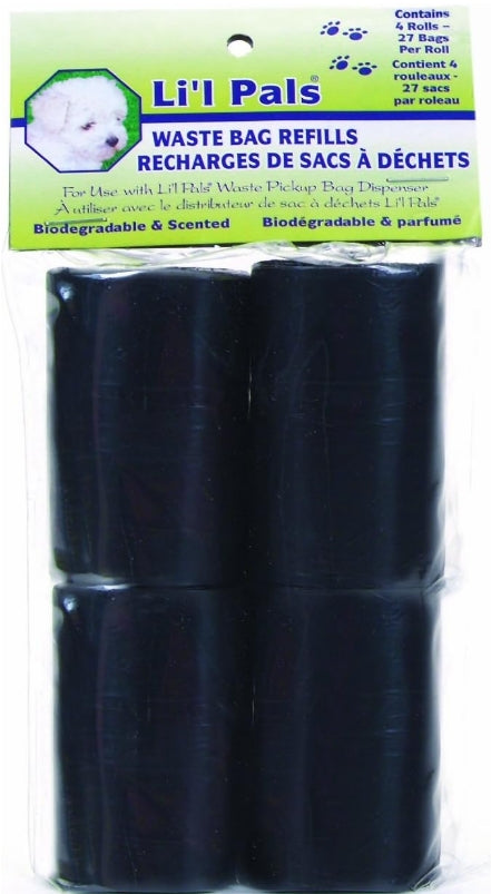 4 count Lil Pals Standard Waste Bag Refill Black