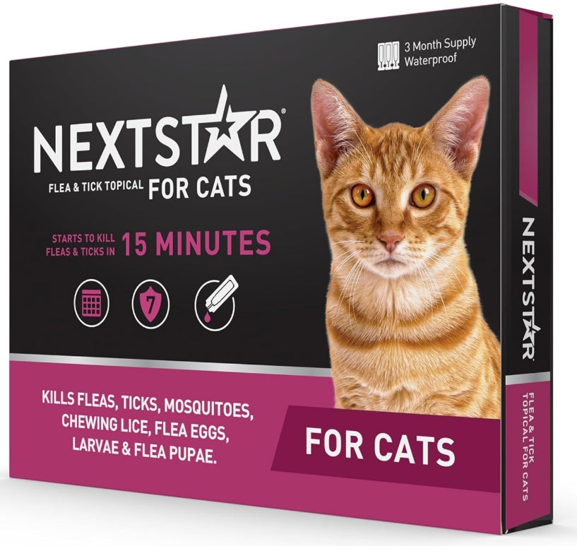 3 count NextStar Flea and Tick Topical Treatment for Cats