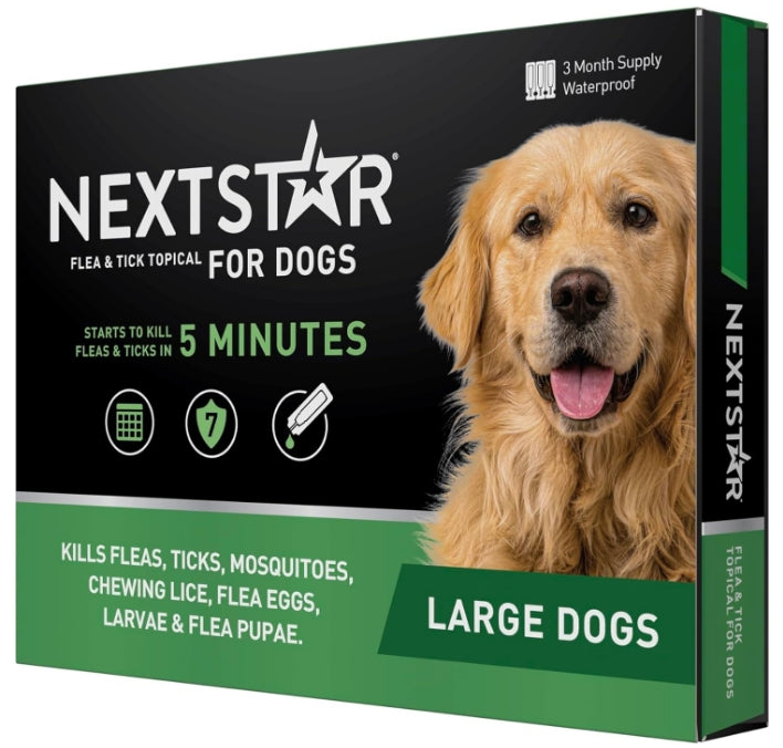 3 count NextStar Flea and Tick Topical Treatment for Large Dogs 45-88 Pounds