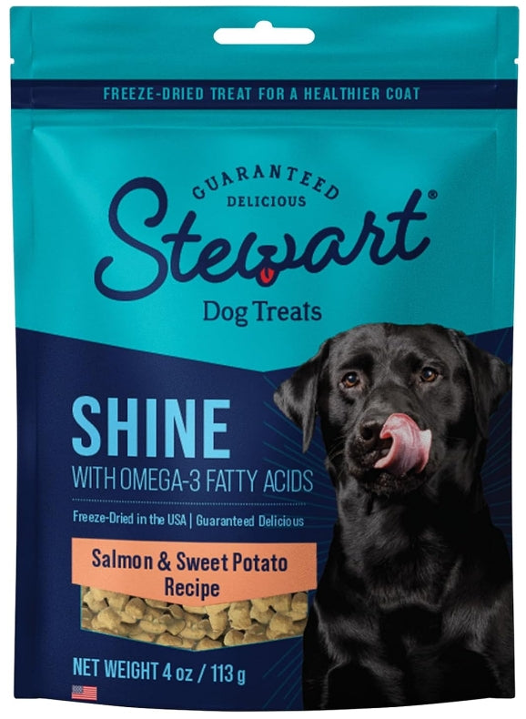 4 oz Stewart Shine Freeze Dried Salmon and Sweet Potato Treats with Omega-3 Fatty Acids