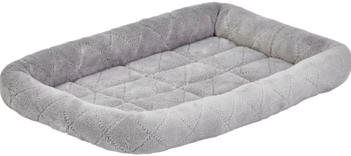 X-Small - 1 count MidWest Quiet Time Deluxe Diamond Stitch Pet Bed Gray for Dogs