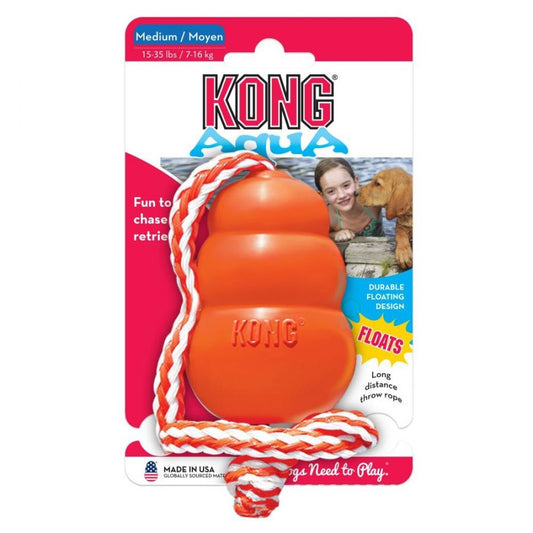 Medium - 1 count KONG Aqua Floating Dog Toy with Rope