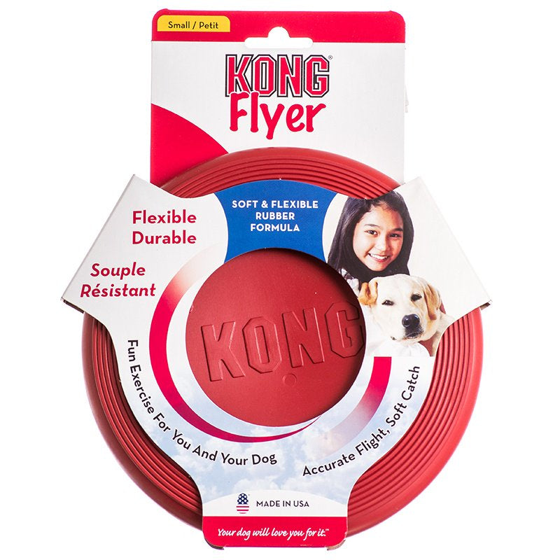 Small - 1 count KONG Flyer Disc Soft and Flexible Rubber Dog Toy