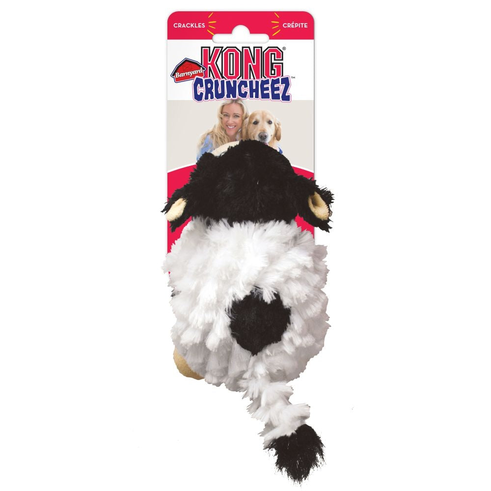 1 count KONG Barnyard Cruncheez Plush Cow Squeaker Dog Toy Large