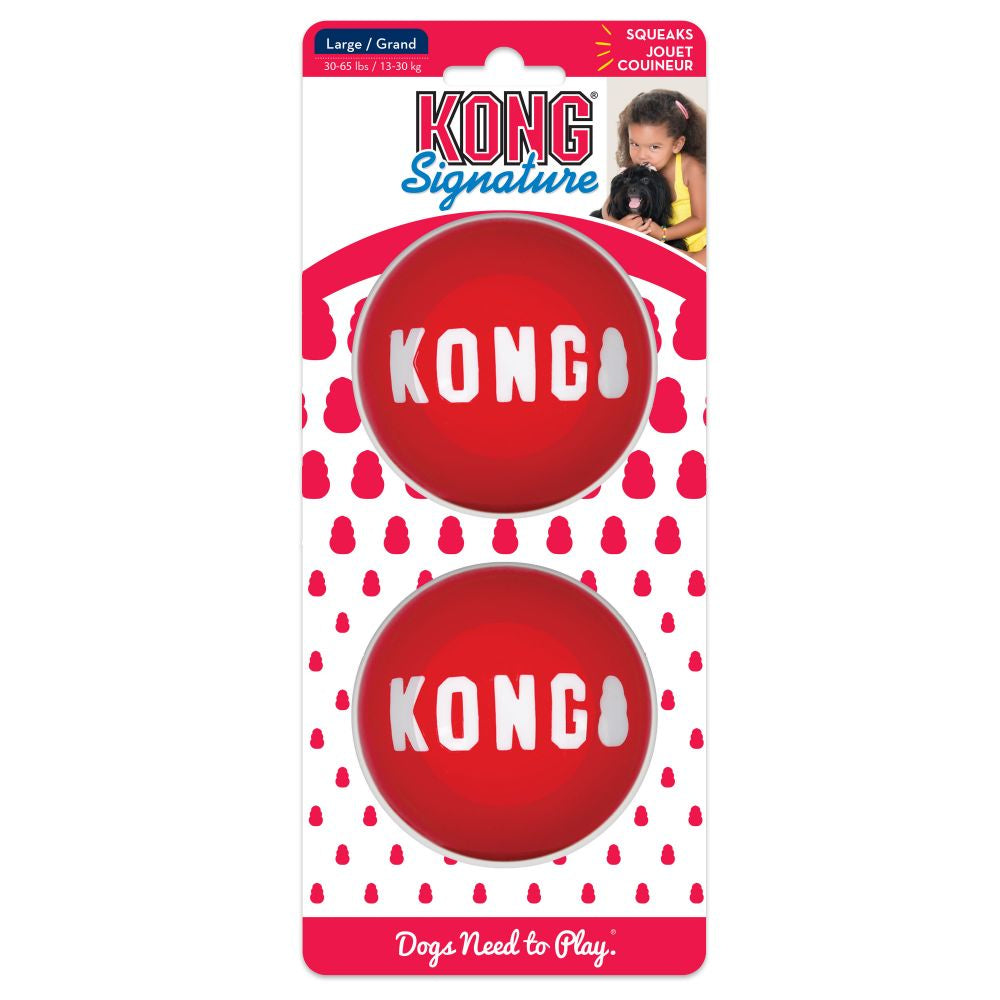 2 count KONG Signature Ball Dog Toy Large