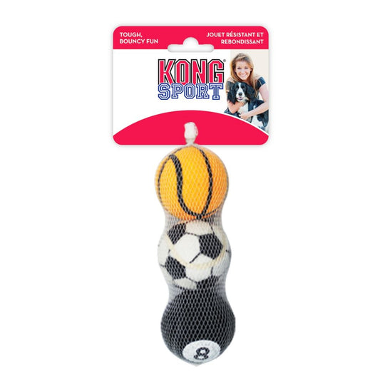 Medium - 3 count KONG Assorted Sports Balls Bouncing Dog Toys