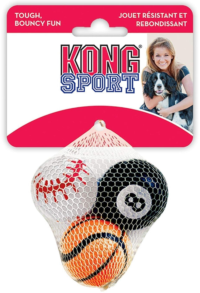 Small - 3 count KONG Assorted Sports Balls Bouncing Dog Toys