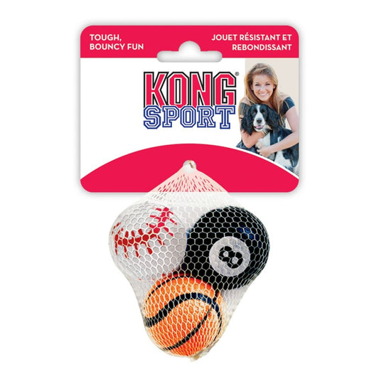 X-Small - 3 count KONG Assorted Sports Balls Bouncing Dog Toys