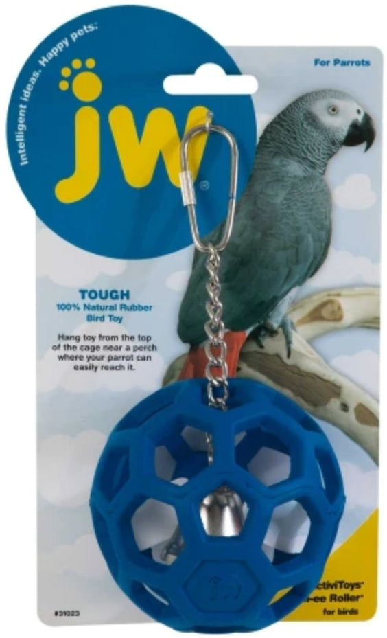 1 count JW Pet Insight Pet Hol-ee Roller Rubber Parrot Toy Assorted Colors