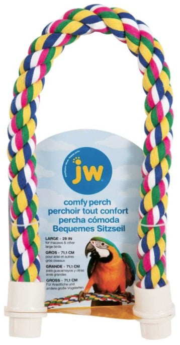 Large - 1 count JW Pet Flexible Multi-Color Comfy Rope Perch 28" Long for Birds