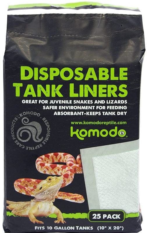 25 count Komodo Repti-Pads Disposable Tank Liners 10 x 20 Inch