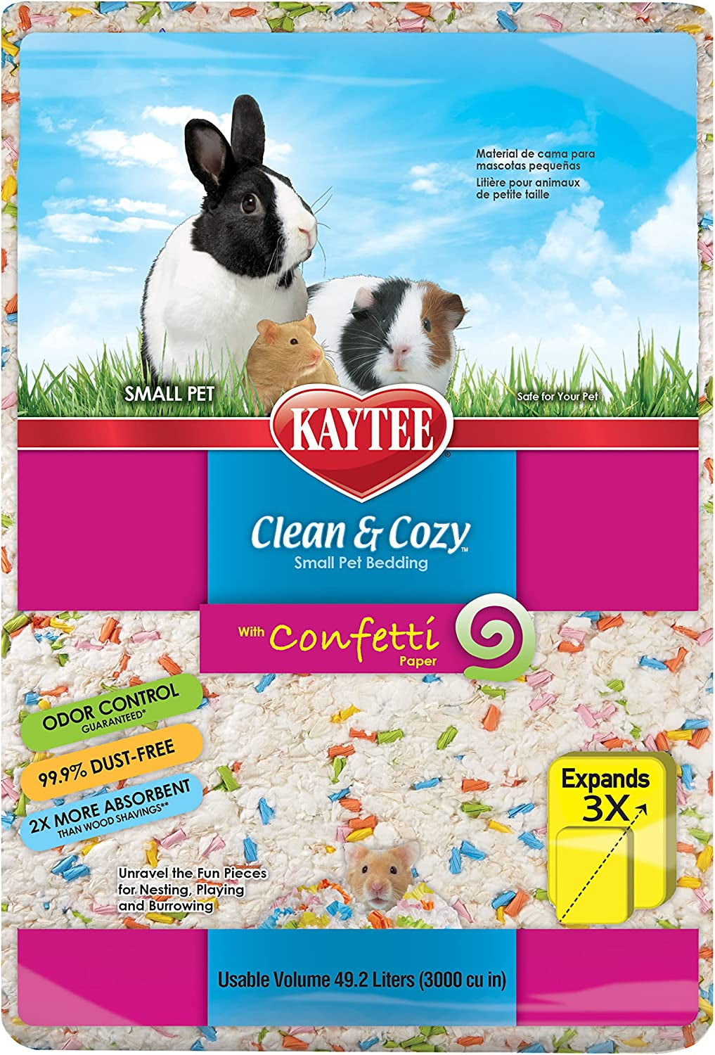 49.2 liter Kaytee Clean and Cozy with Confetti Paper Small Pet Bedding with Odor Control