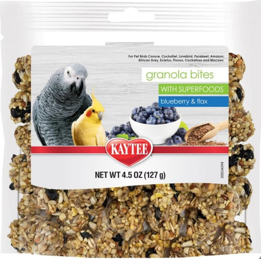 4.5 oz Kaytee Granola Bites with Super Foods Blueberry and Flax