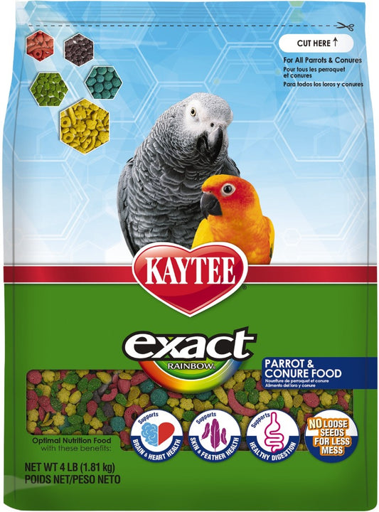 4 lb Kaytee Exact Rainbow Optimal Nutrition Diet Parrot and Conure