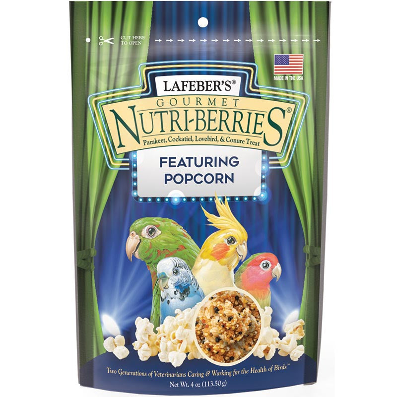 4 oz Lafeber Gourmet Nutri-Berries with Popcorn Parakeet, Cockatiel and Conure Treat