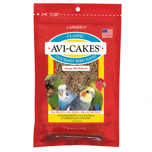 8 oz Lafeber Classic Avi-Cakes Gourmet Parakeet, Cockatiel and Conure Food