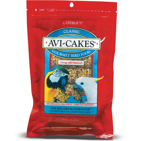 16 oz Lafeber Classic Avi-Cakes Gourmet Macaw and Cockatoo Food