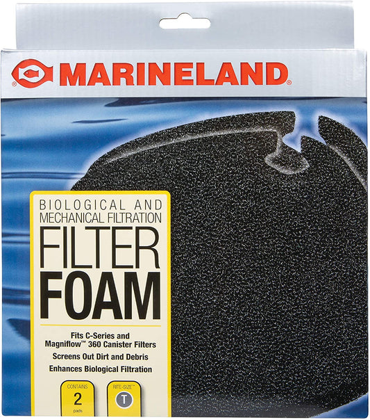 2 count Marineland Rite Size T Filter Foam for Magniflow and C-Series Filters