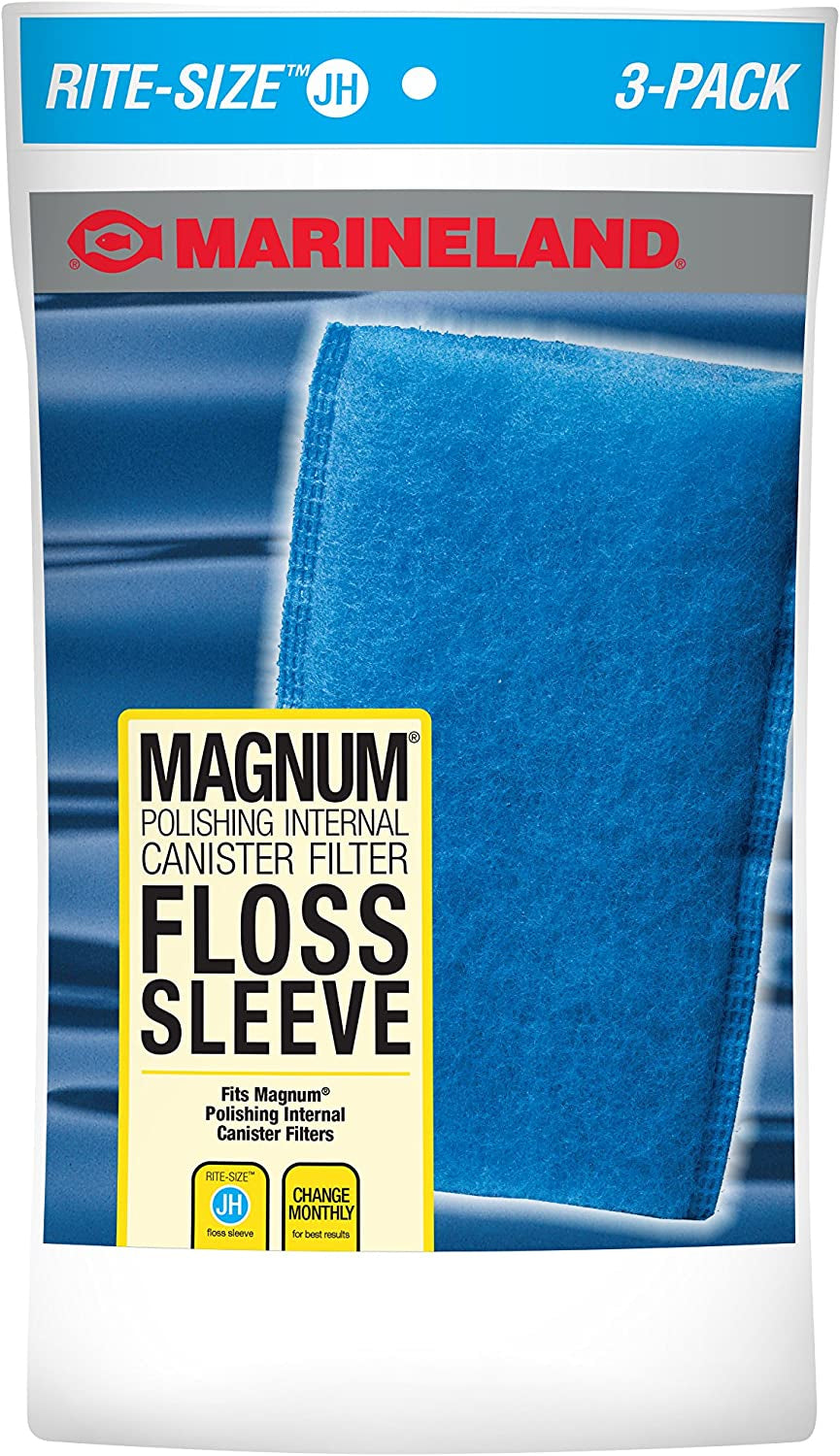 3 count Marineland Magnum Polishing Internal Filter Floss Sleeve Rite-Size JH