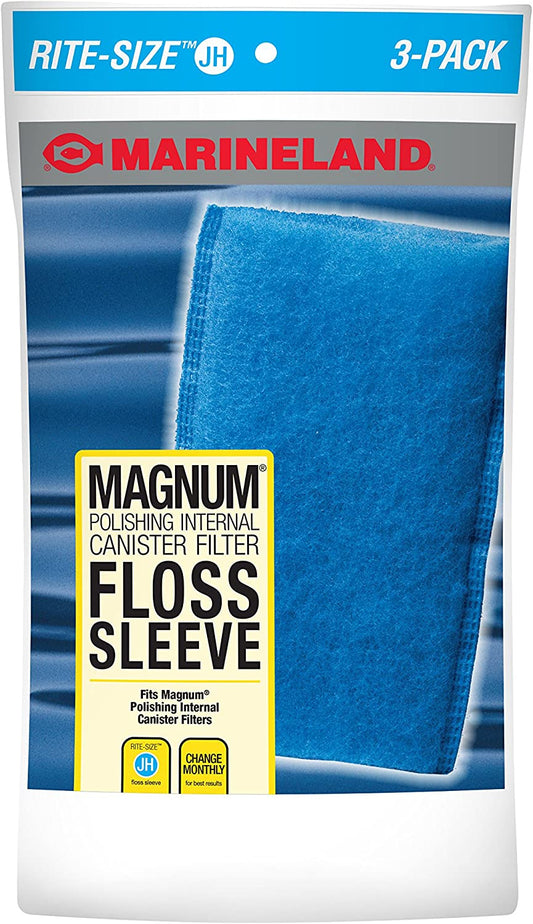 3 count Marineland Magnum Polishing Internal Filter Floss Sleeve Rite-Size JH