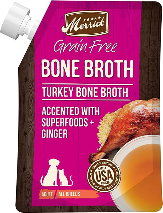 16 oz Merrick Grain Free Bone Broth Turkey Recipe