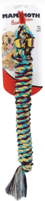 Medium - 1 count Mammoth Snakebiter Shorty Rope Tug Dog Toy